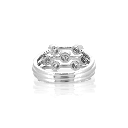 Grace Silver Three-Row Lab-Grown Diamond Ring