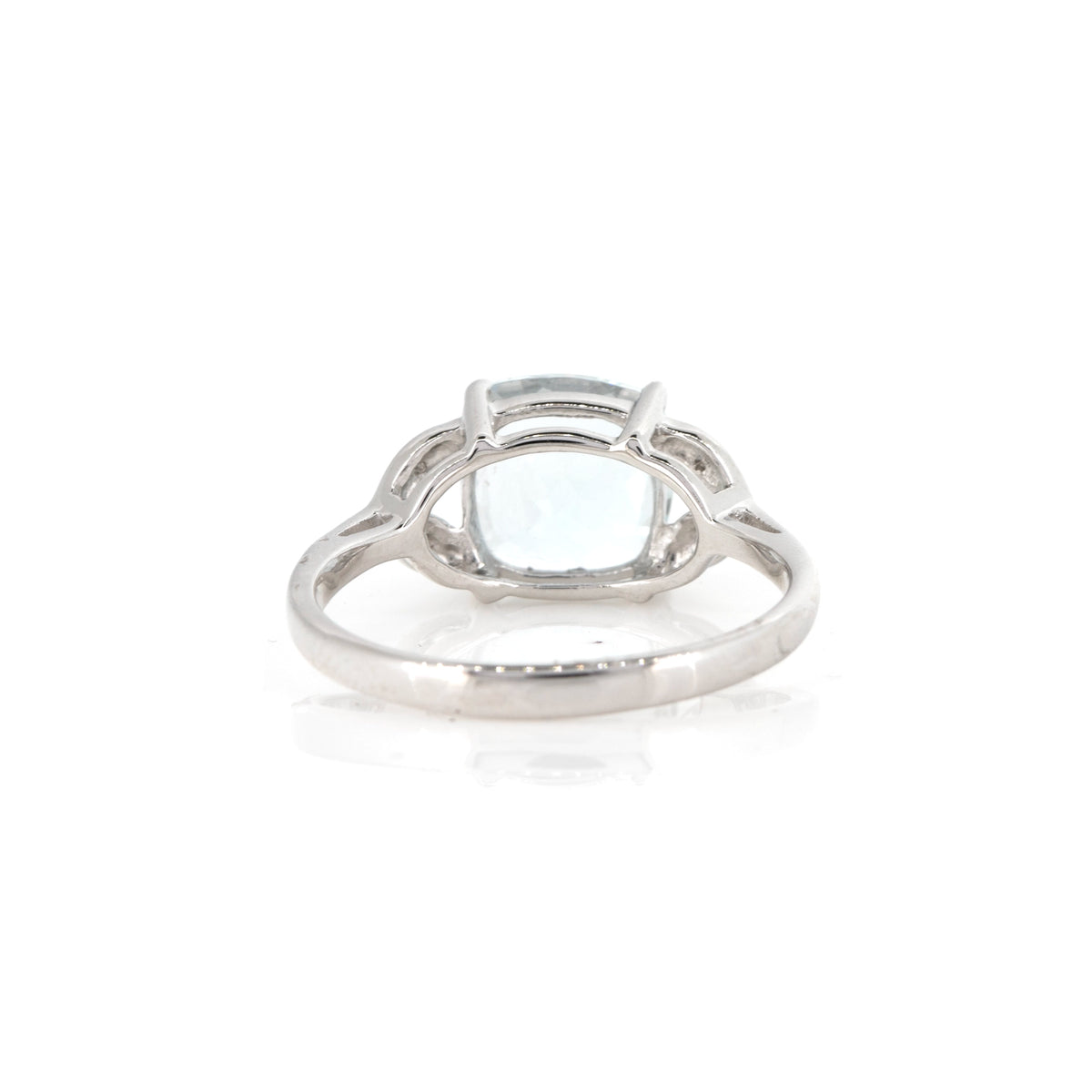Grace 9ct White Gold Cushion-Cut Aquamarine & Diamond Ring