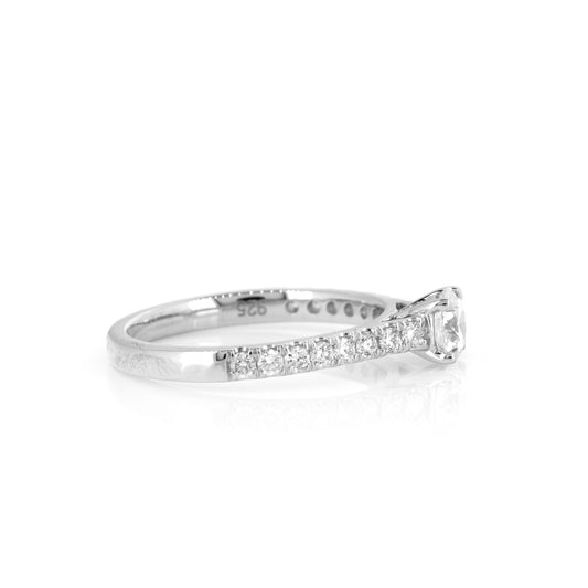 Grace 925 Sterling Silver Diamond Solitaire Ring