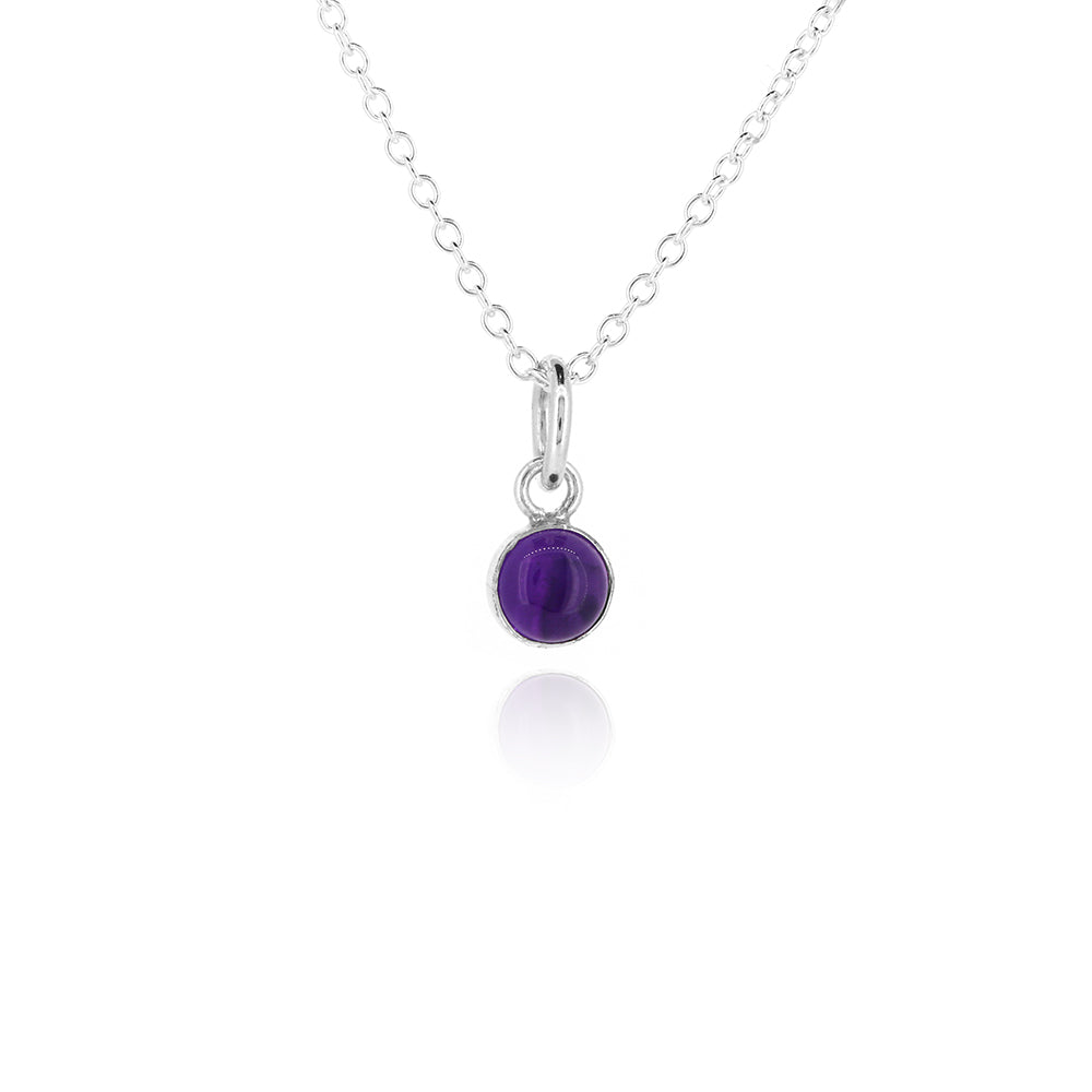 Iria Amethyst 5mm Charm - Sterling Silver Pendants and Charms