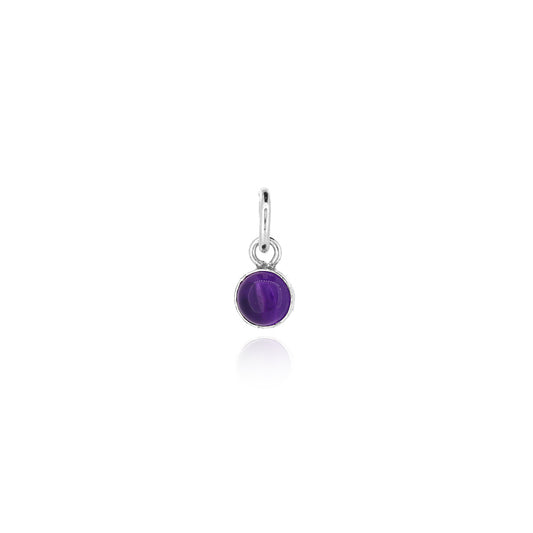 Iria Amethyst 5mm Charm - Sterling Silver Pendants and Charms