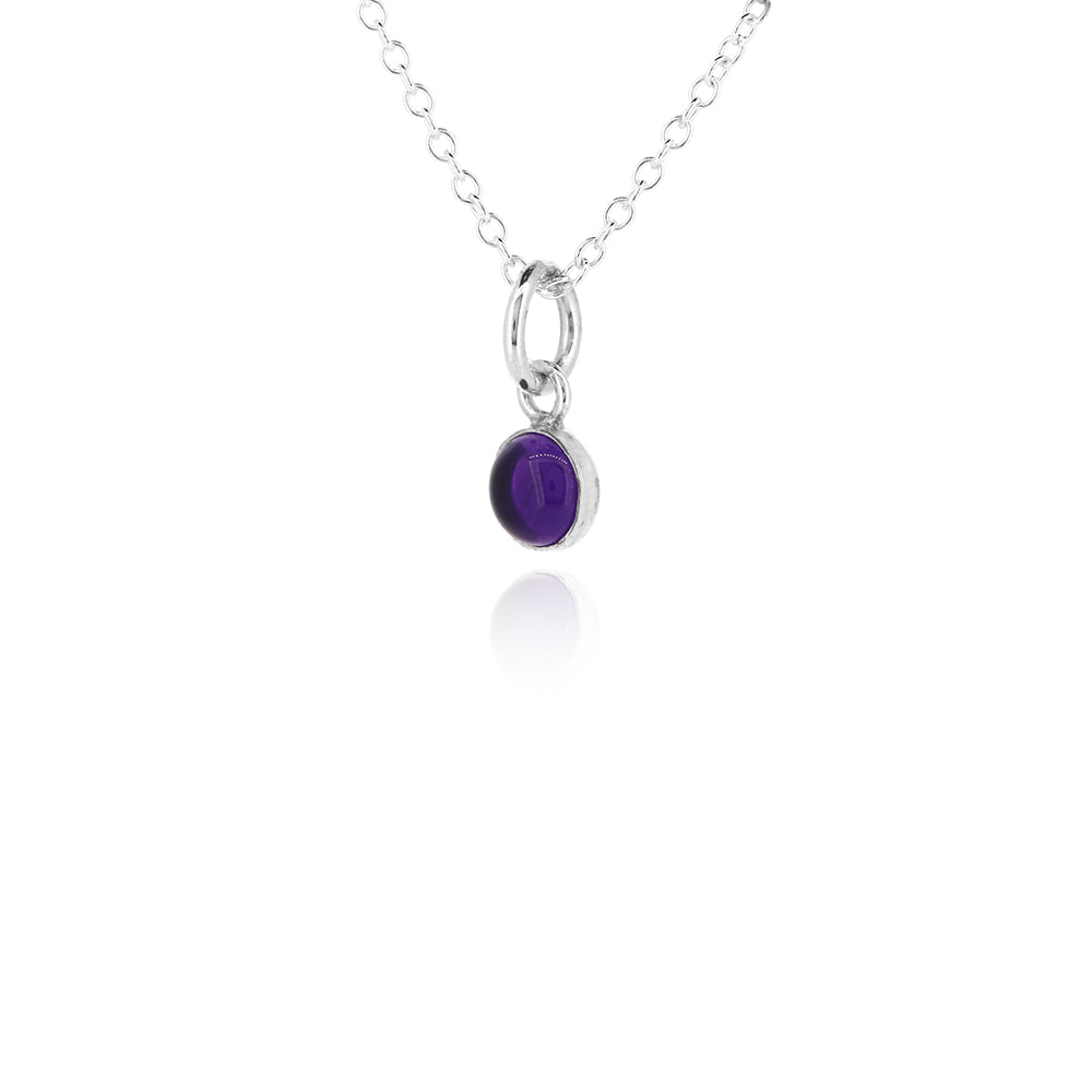 Iria Amethyst 5mm Charm - Sterling Silver Pendants and Charms