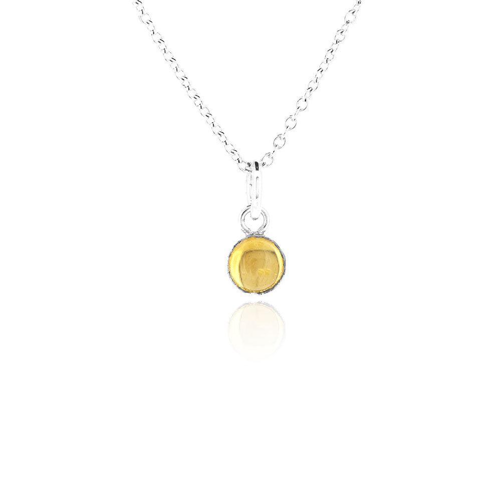 Iria Citrine 5mm Charm - Sterling Silver Pendants and Charms