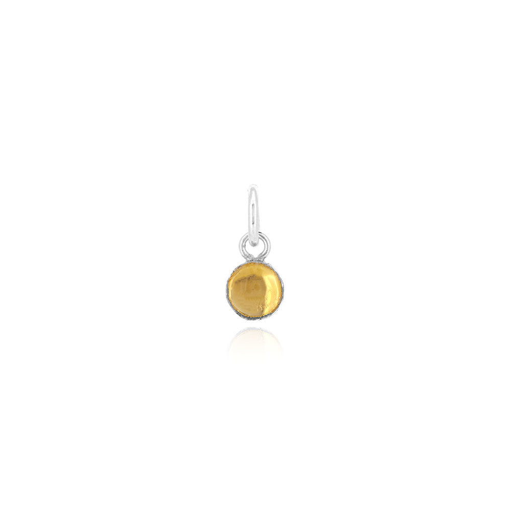 Iria Citrine 5mm Charm - Sterling Silver Pendants and Charms