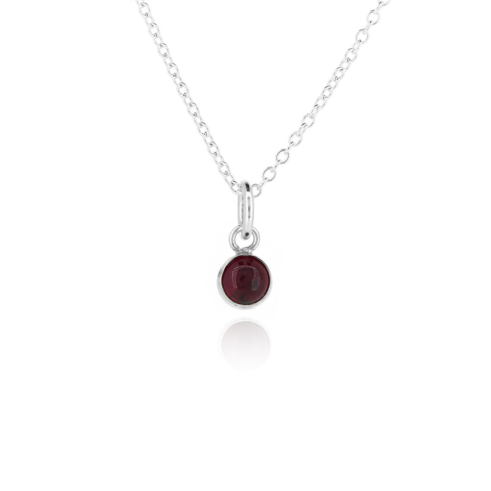 Iria Garnet 5mm Charm - Sterling Silver Pendants and Charms