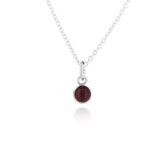 Iria Garnet 5mm Charm - Sterling Silver Pendants and Charms