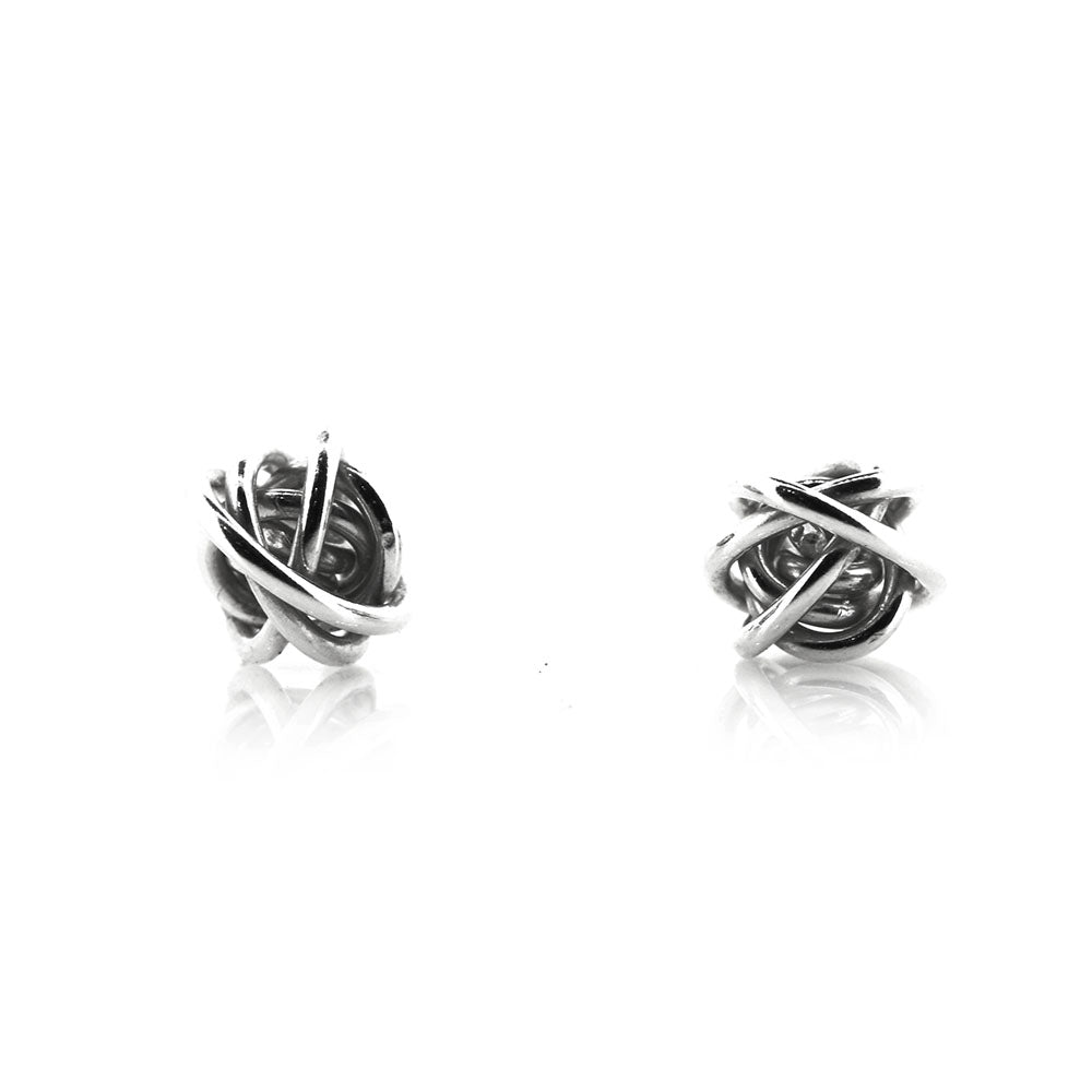 Atom Knot Stud Earrings - Sterling Silver Stud Earrings