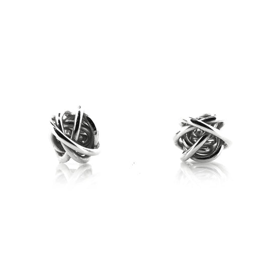 Atom Knot Stud Earrings - Sterling Silver Stud Earrings