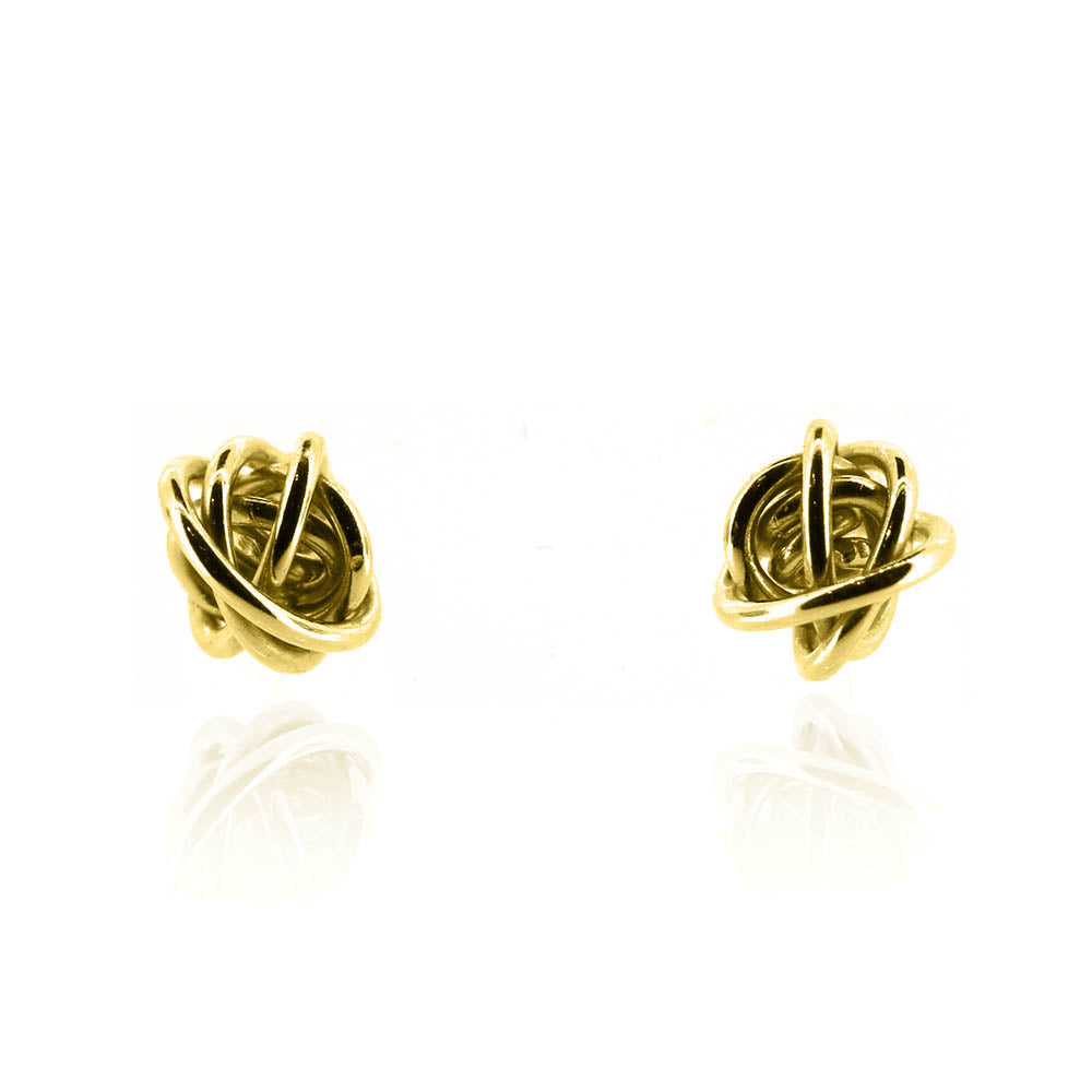 Atom Knot Stud Earrings - Yellow Gold Vermeil Stud Earrings