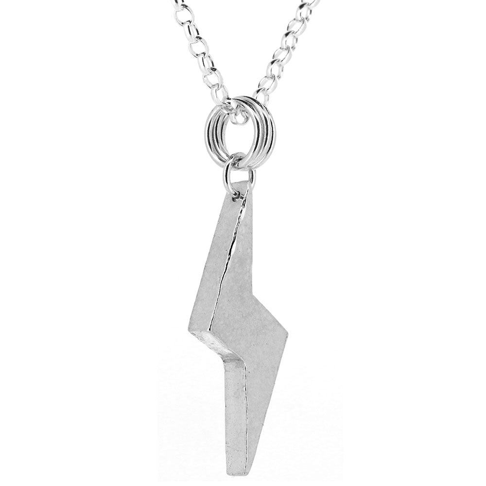 Lightning Bolt Large Necklace - Sterling Silver Necklace
