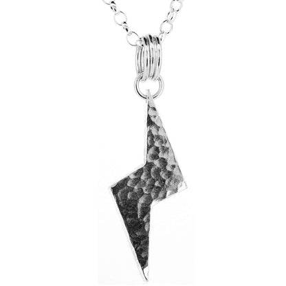 Lightning Bolt Large Necklace - Sterling Silver Necklace