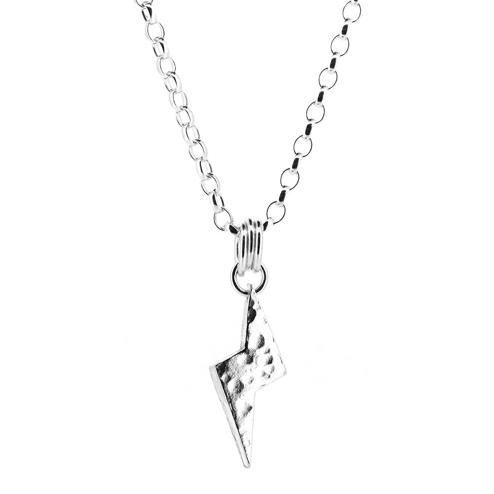 Lightning Bolt Medium Necklace - Sterling Silver Necklace