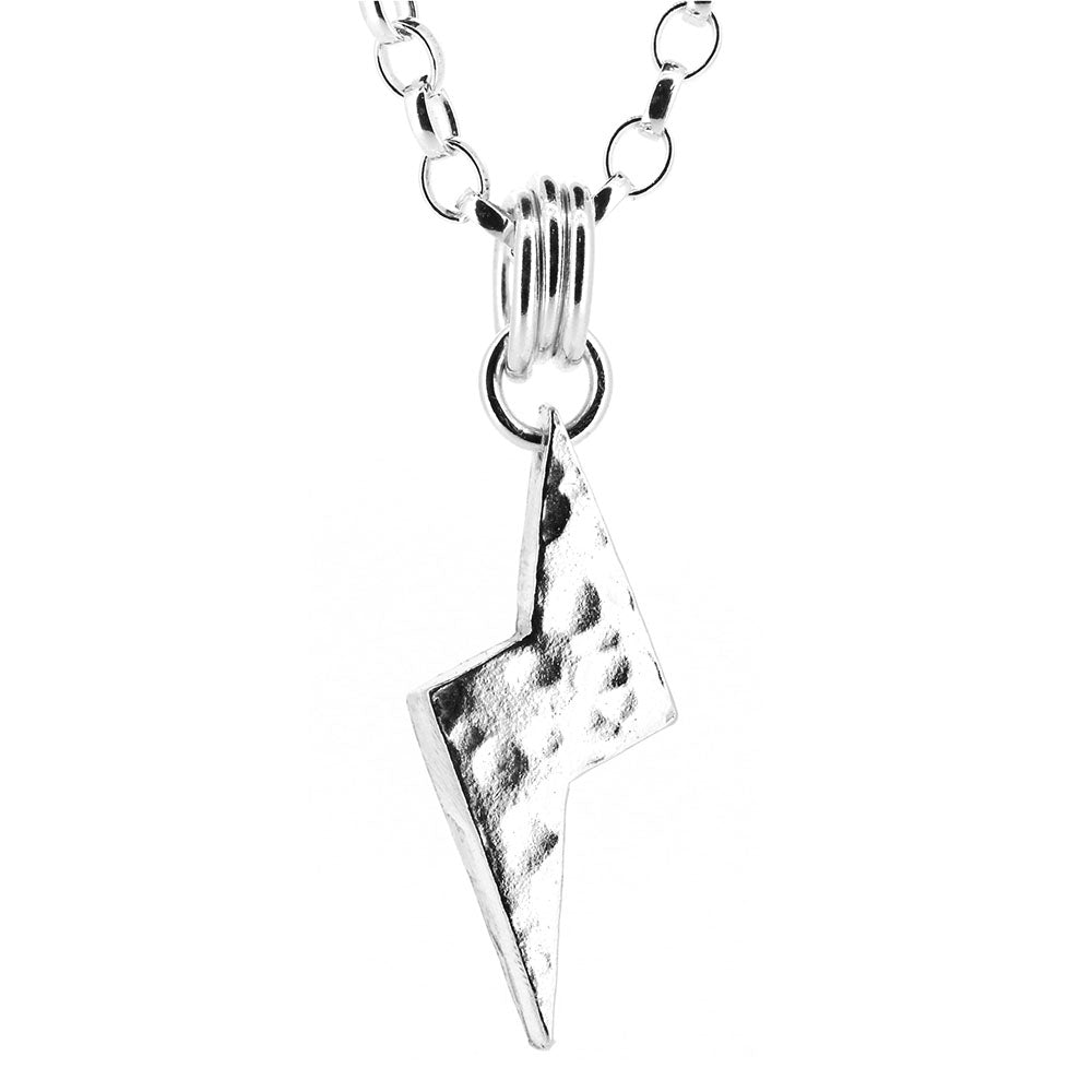 Lightning Bolt Medium Necklace - Sterling Silver Necklace