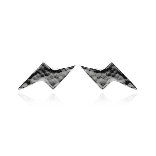 Lightning Bolt Stud Earrings - Sterling Silver Stud Earrings