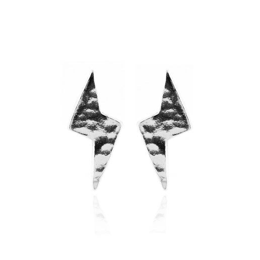 Lightning Bolt Stud Earrings - Sterling Silver Stud Earrings