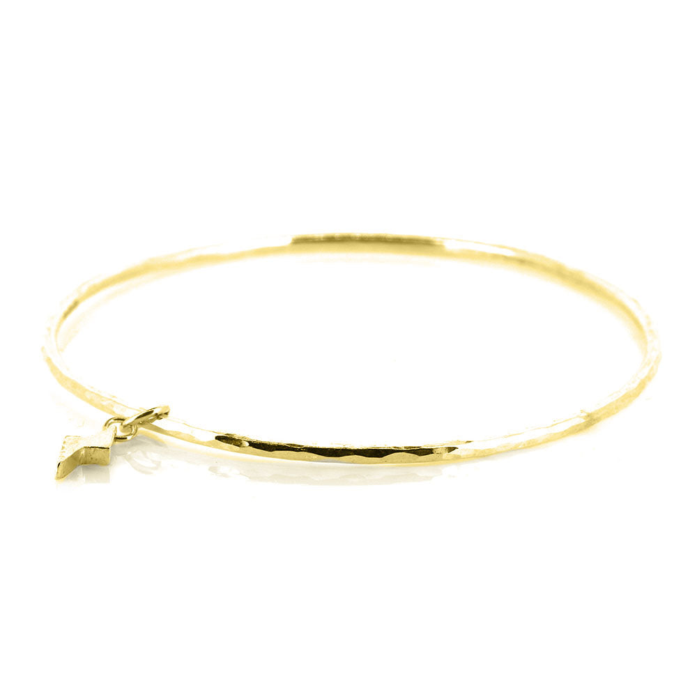 Lightning Bolt Charm Bangle - Yellow Gold Vermeil Bangles
