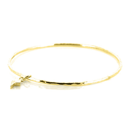 Lightning Bolt Charm Bangle - Yellow Gold Vermeil Bangles