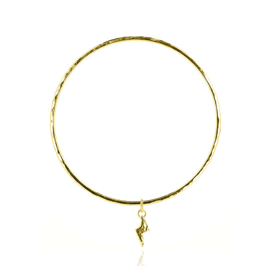 Lightning Bolt Charm Bangle - Yellow Gold Vermeil Bangles