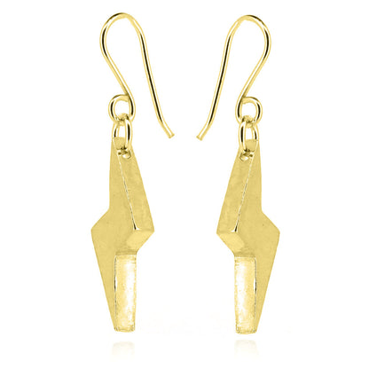 Lightning Bolt Large Drop Earrings - Yellow Gold Vermeil Drop Earrings