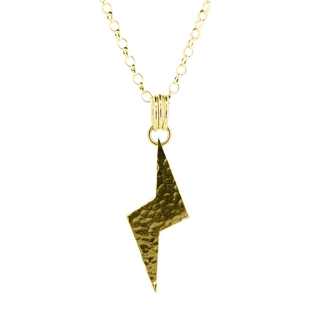 Lightning Bolt Large Necklace - Yellow Gold Vermeil Necklace