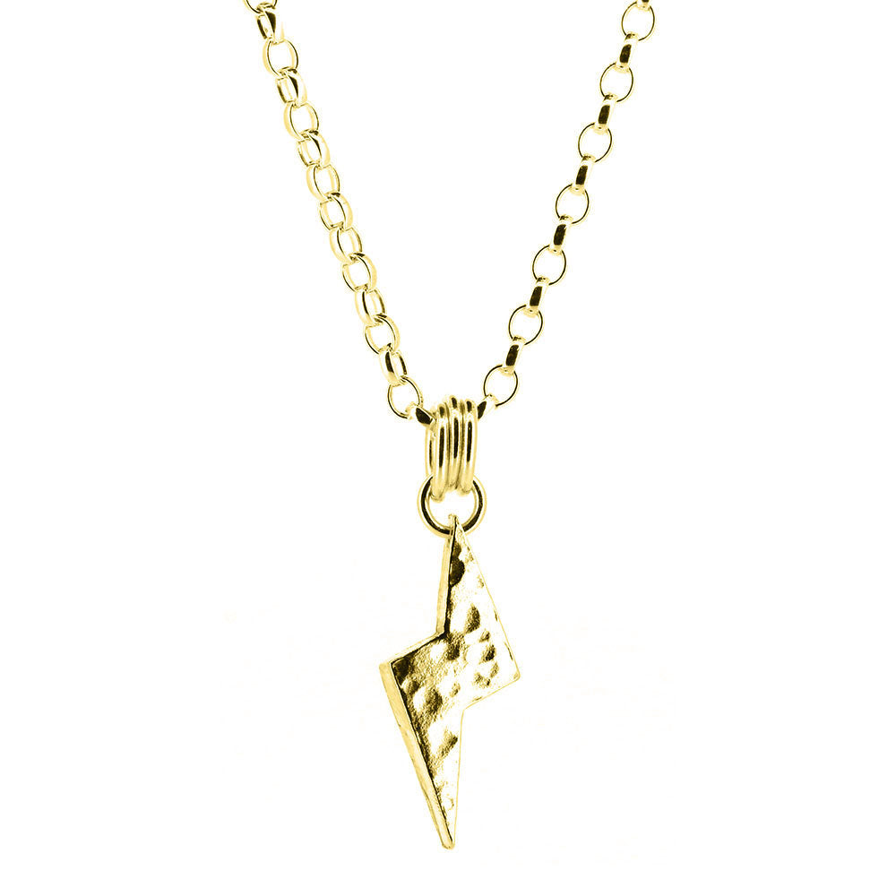 Lightning Bolt Medium Necklace - Yellow Gold Vermeil Necklace
