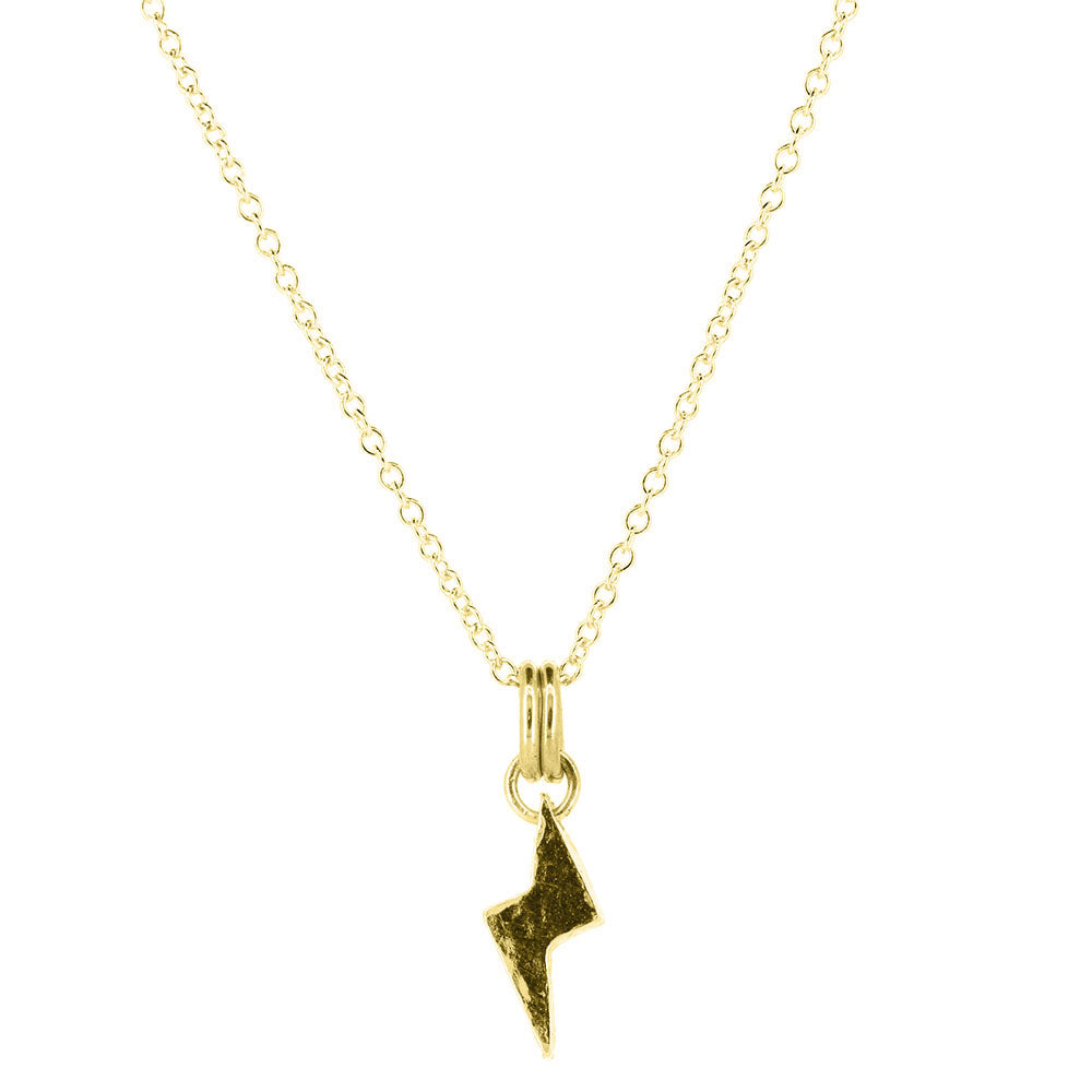 Lightning Bolt Small Necklace - Yellow Gold Vermeil Necklace