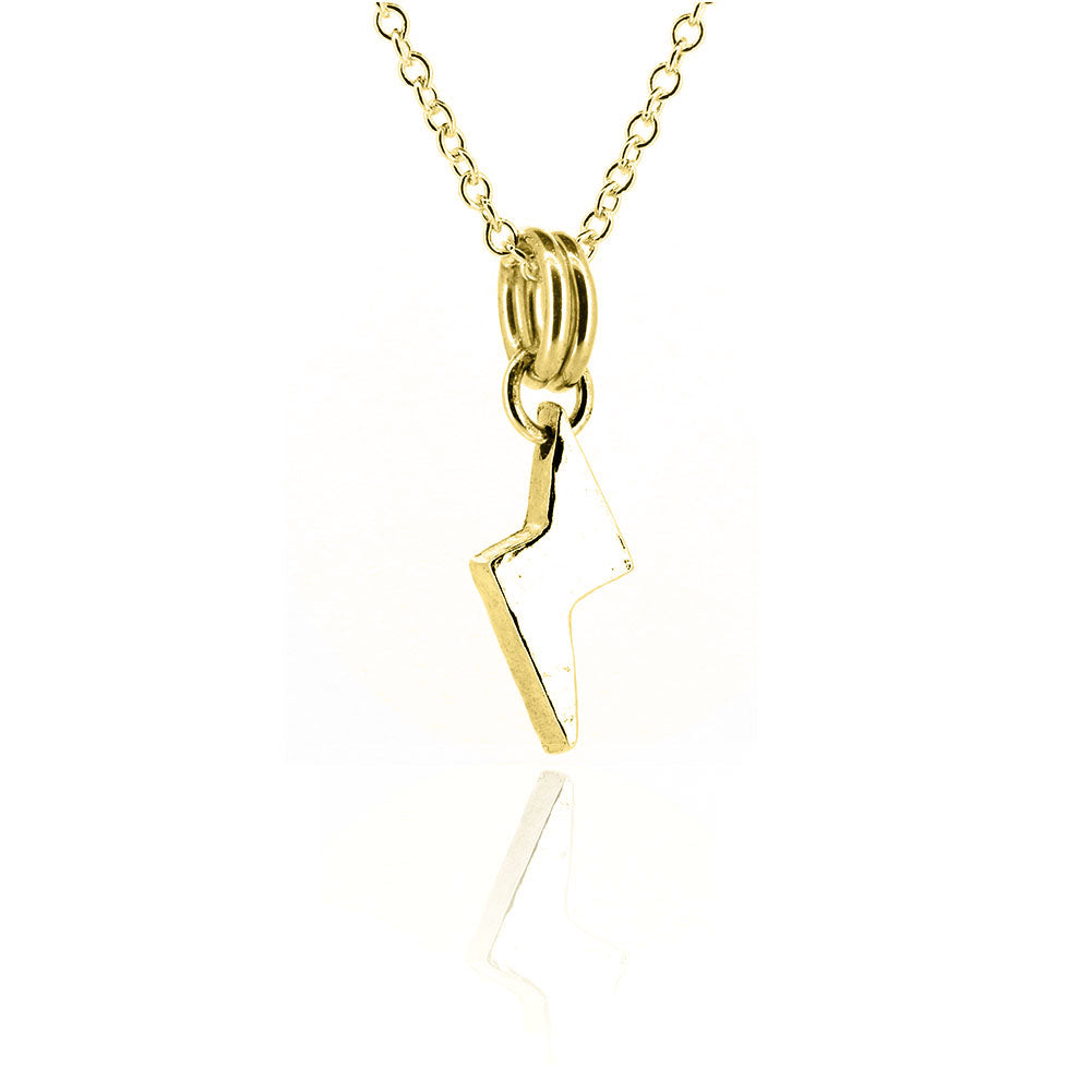 Lightning Bolt Small Necklace - Yellow Gold Vermeil Necklace