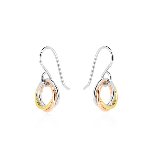 Love Knot Small Drop Earrings - Three Colour, 9ct Gold and Silver Drop Earrings