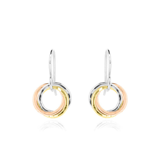 Love Knot Small Drop Earrings - Three Colour, 9ct Gold and Silver Drop Earrings