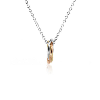 Love Knot Small Necklace - Three Colour, 9ct Gold and Silver Necklace