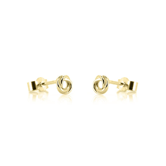 Love Knot Small Stud Earrings - 9ct Yellow Gold Stud Earrings