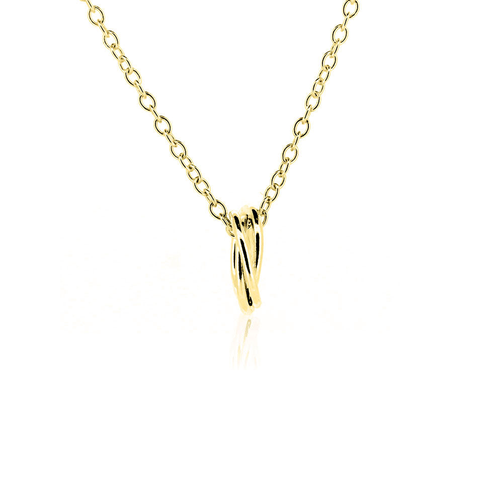 Love Knot Small Pendant - 9ct Yellow Gold Necklace