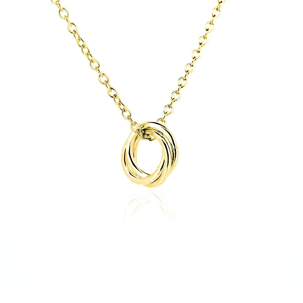 Love Knot Small Pendant - 9ct Yellow Gold Necklace