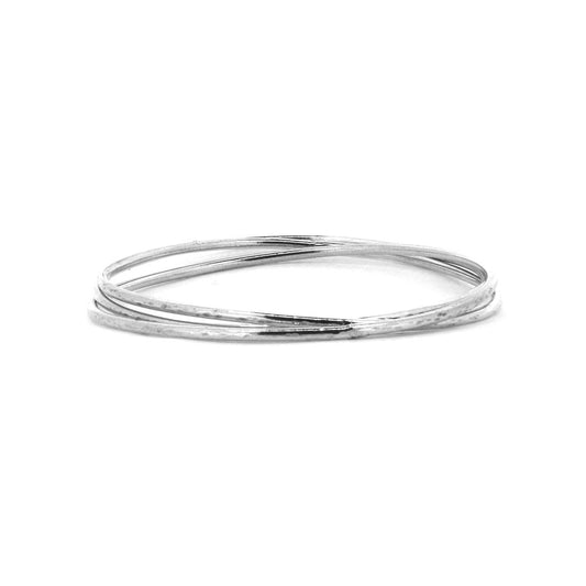 Love Knot Triple Light Weight Bangle - Sterling Silver Bangles