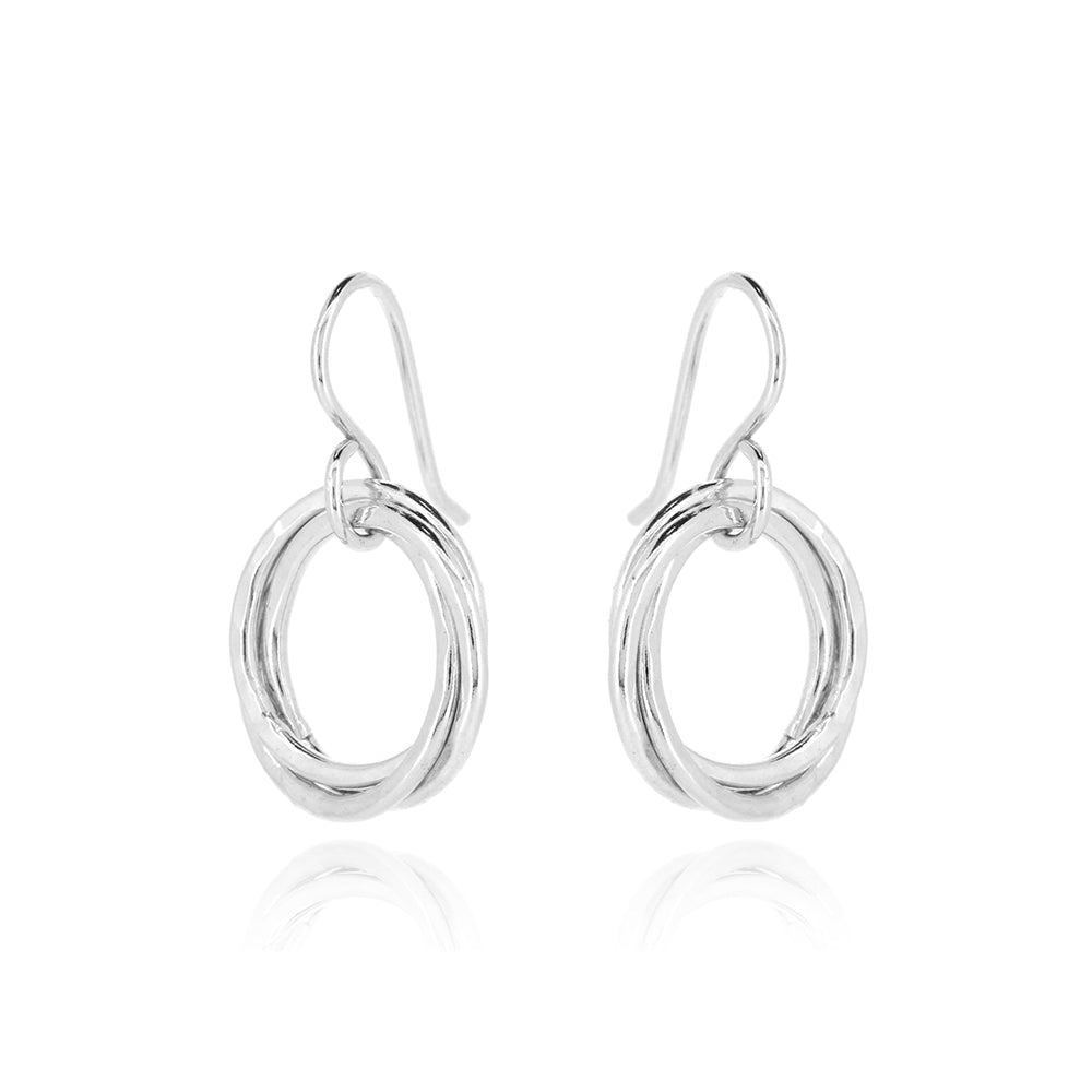 Love Knot Large Drop Earrings - Sterling Silver