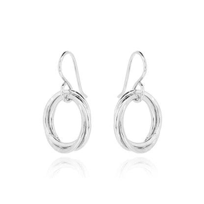 Love Knot Large Drop Earrings - Sterling Silver