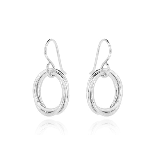 Love Knot Large Drop Earrings - Sterling Silver
