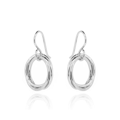 Love Knot Large Drop Earrings - Sterling Silver
