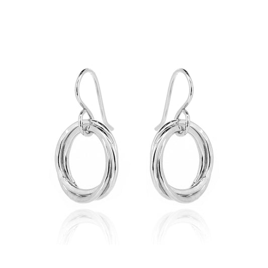 Love Knot Large Drop Earrings - Sterling Silver