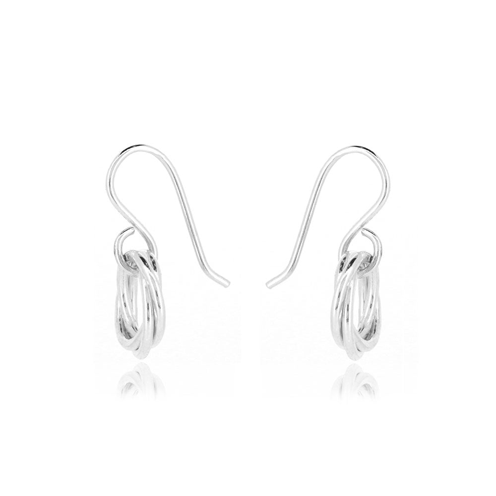 Love Knot Small Drop Earrings - Sterling Silver Drop Earrings