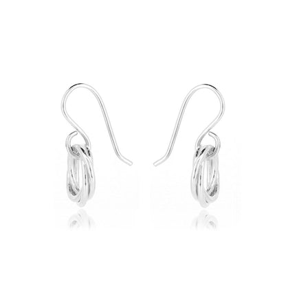 Love Knot Small Drop Earrings - Sterling Silver Drop Earrings
