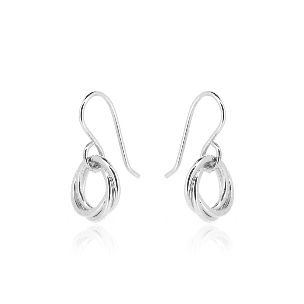 Love Knot Small Drop Earrings - Sterling Silver Drop Earrings
