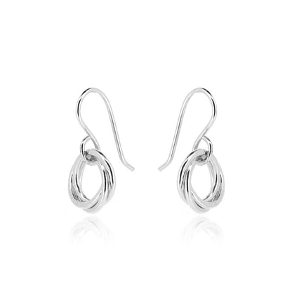 Love Knot Small Drop Earrings - Sterling Silver Drop Earrings