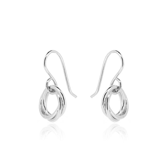 Love Knot Small Drop Earrings - Sterling Silver Drop Earrings