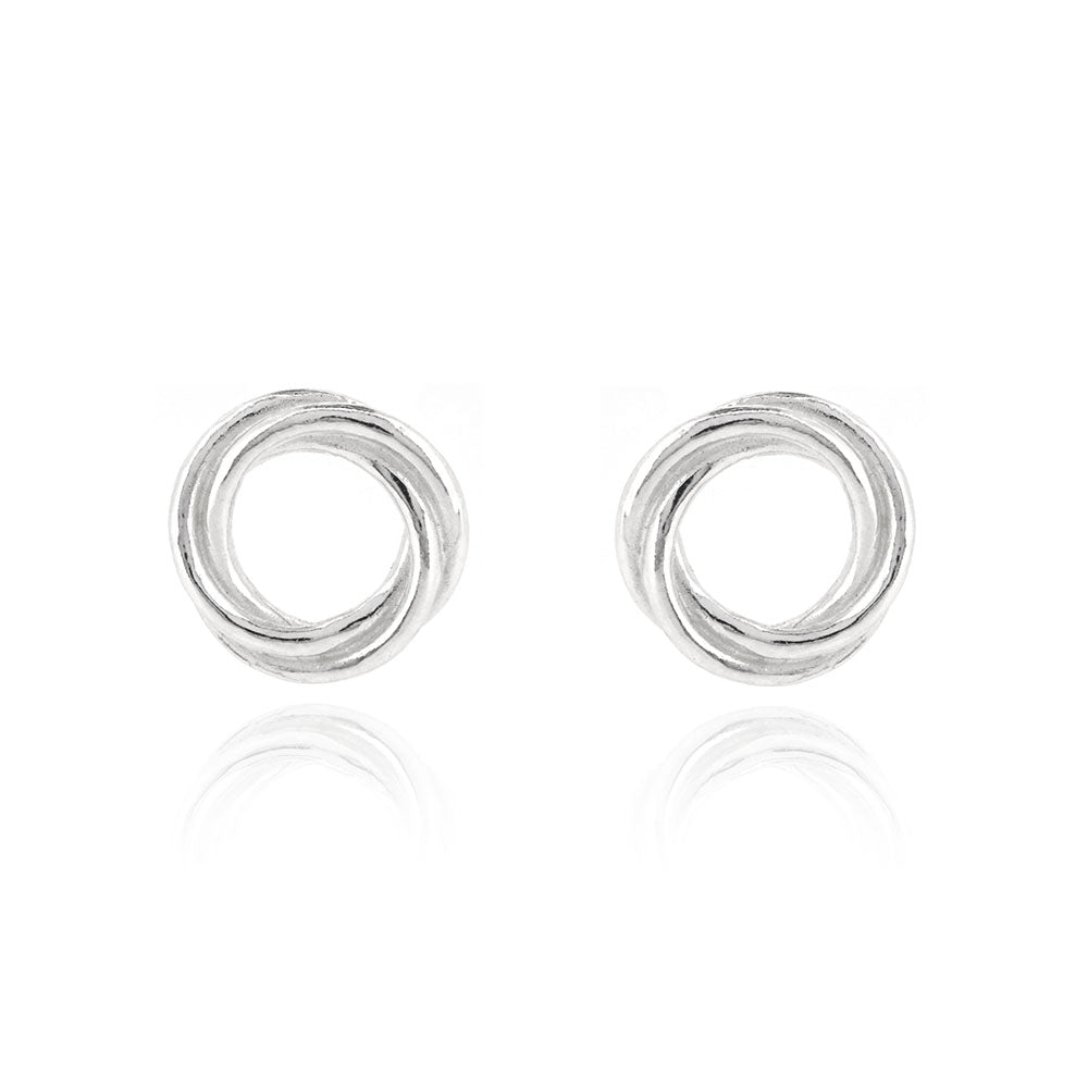 Love Knot Large Stud Earrings - Sterling Silver Stud Earrings