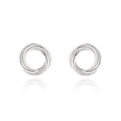 Love Knot Large Stud Earrings - Sterling Silver Stud Earrings