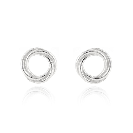 Love Knot Large Stud Earrings - Sterling Silver Stud Earrings