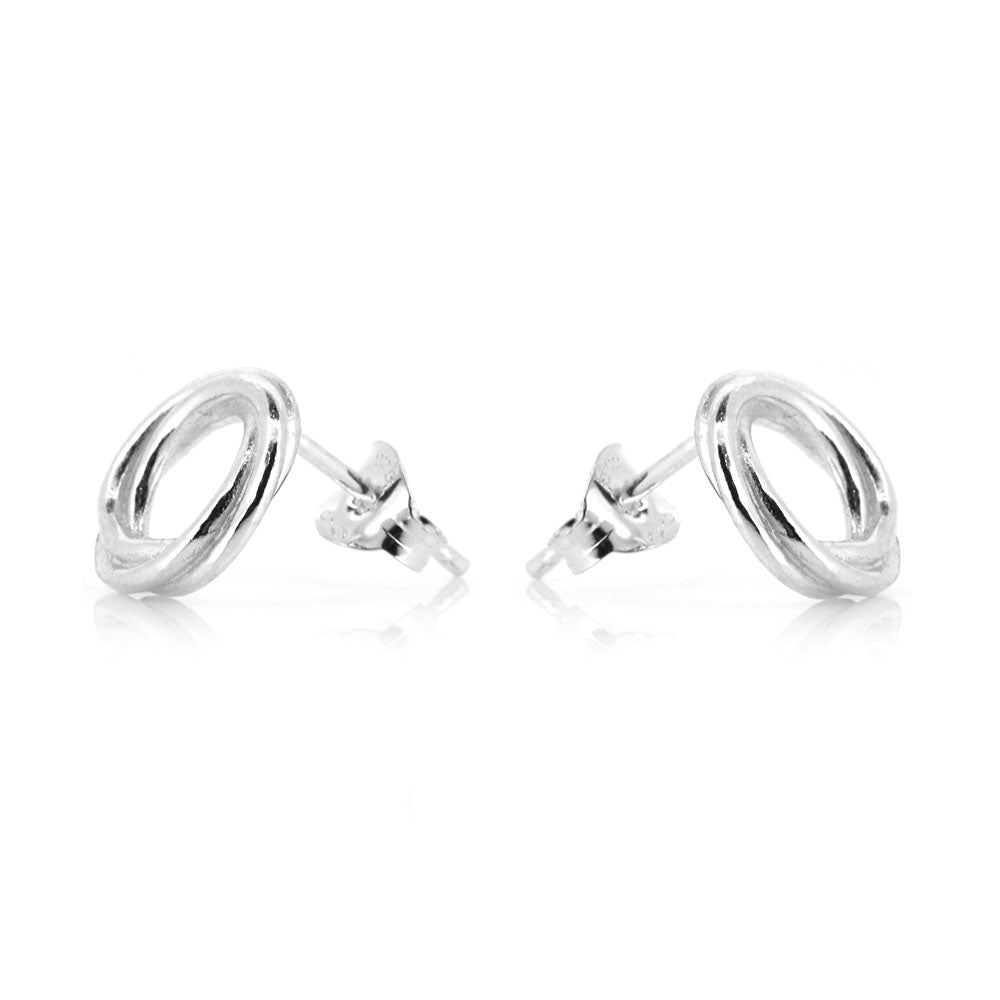 Love Knot Large Stud Earrings - Sterling Silver Stud Earrings