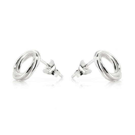 Love Knot Large Stud Earrings - Sterling Silver Stud Earrings