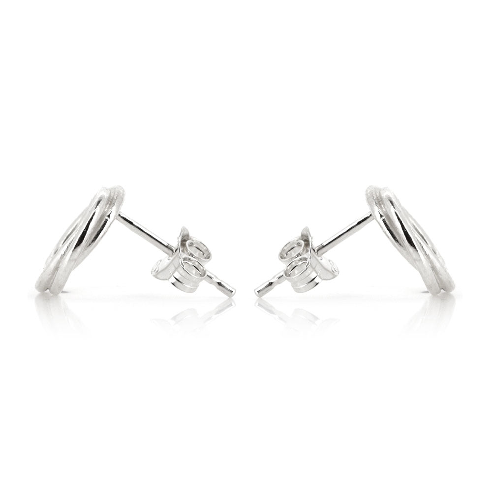 Love Knot Large Stud Earrings - Sterling Silver Stud Earrings